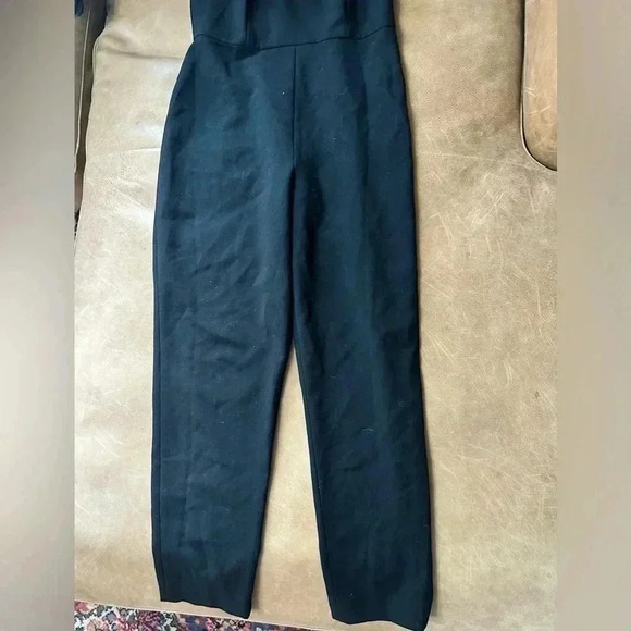 French Connection Womens Black Square-Neck Tapered Leg Crop Jumpsuit Size 4 - Picture 4 of 13